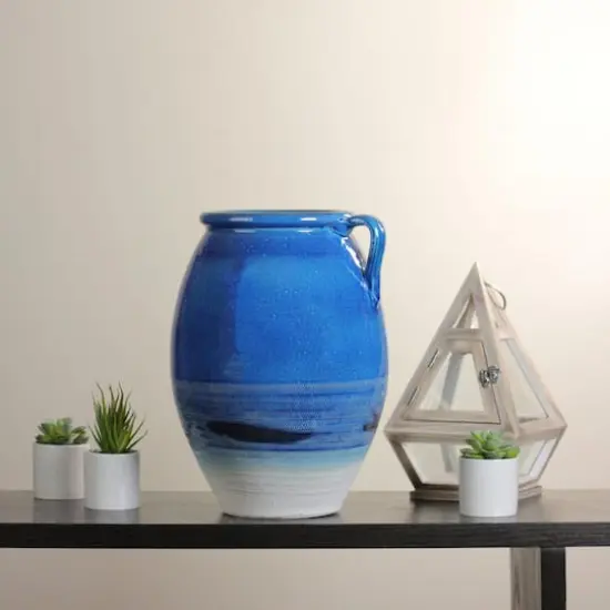 14" Seaside Treasures Embossed Jug Vase, True Blue {4}