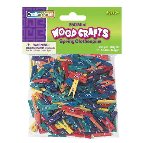 Creativity Street&reg; Bright Hues Wood Crafts Mini Spring Clothespin, Pack of 250 {3}