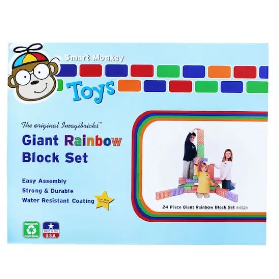 ImagiBRICKS&trade; Giant Rainbow Building Block Set, 24 pcs {5}