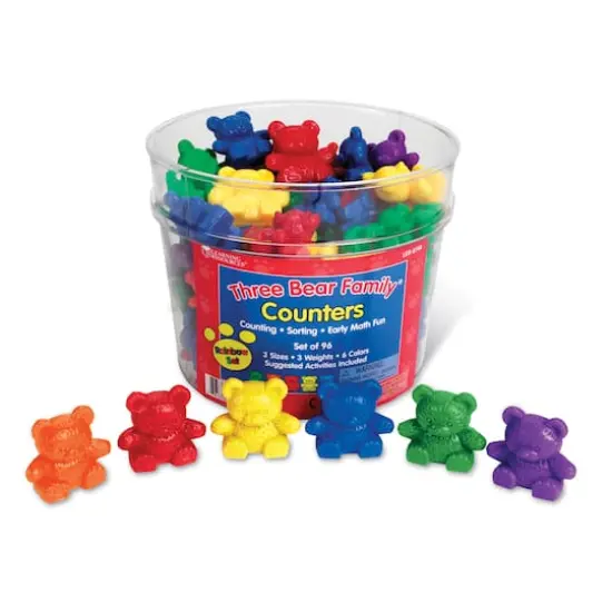 3 Sizes Bear Family&reg; Rainbow&trade; Counters Set, Pack of 96 {1}