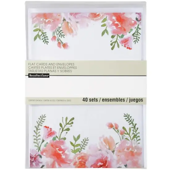 Floral Flat Cards & Envelopes by Recollections&trade;, 5" x 7" {3}