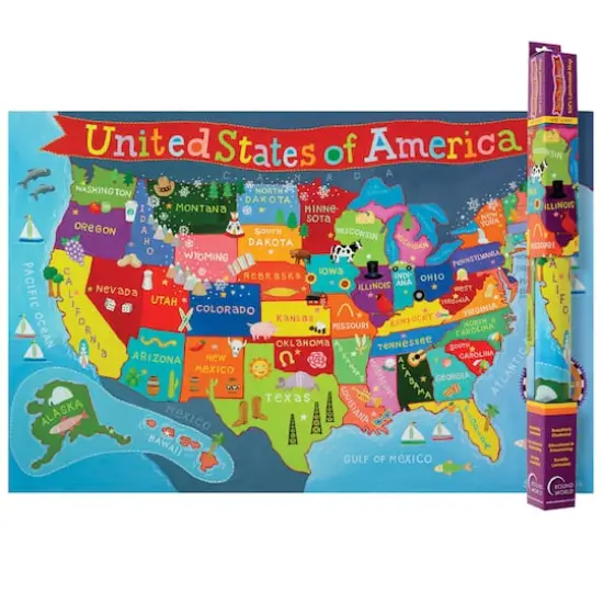Kid's Map, United States, 24" x 36" {1}