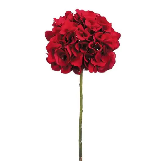 18.5" Velvet Hydrangea Stem, Red {1}