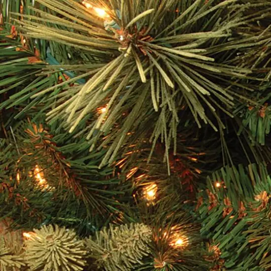 7.5 ft. Pre-lit Hinged Carolina Pine Full Artificial Christmas Tree, Clear Lights {3}