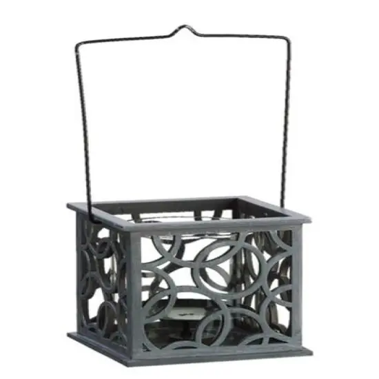 4.75" Cut-Out Circle Votive Candle Holder, Gray {3}