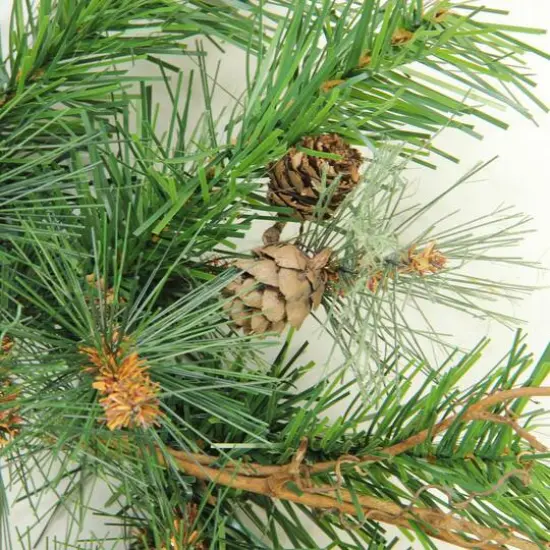 24" Country Mixed Pine Artificial Wreath {3}
