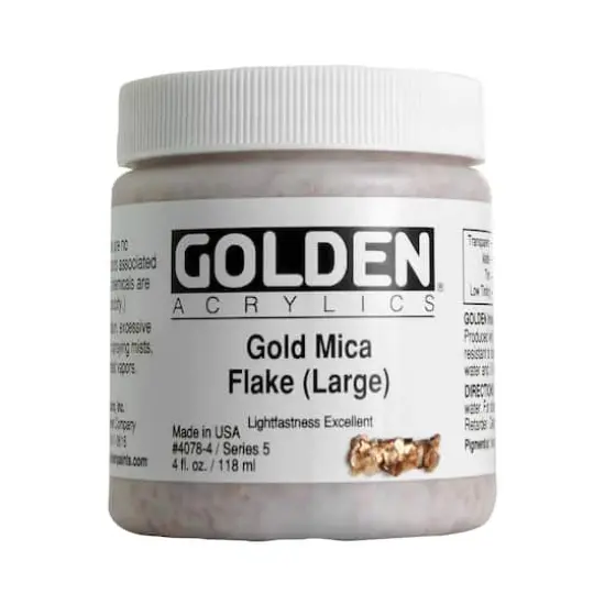 Golden&reg; Heavy Body Iridescent Acrylics 4oz. Iridescent Gold Mica Flake (Large) {1}