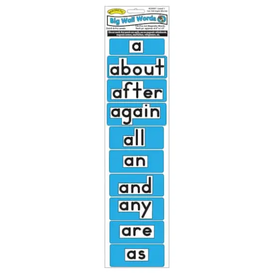 Ashley Productions 1.5" x 4.5" Turquoise Magnetic Big Wall Words, Level 1 {1}