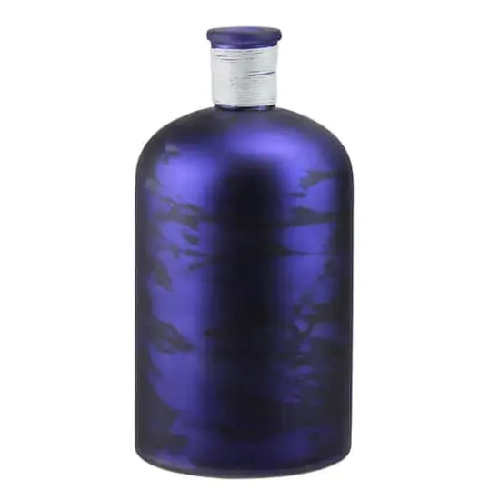 10" Seaside Treasures Marbled Glass Vase, Indigo & Black {1}