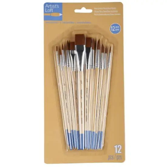 Brown Synthetic Flat & Round Brushes by Artist's Loft&reg; Necessities&trade; {4}