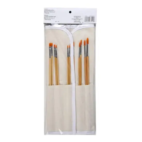 Long Handle Gold Synthetic Paintbrush Set By Artist's Loft&reg; Necessities&trade; {4}