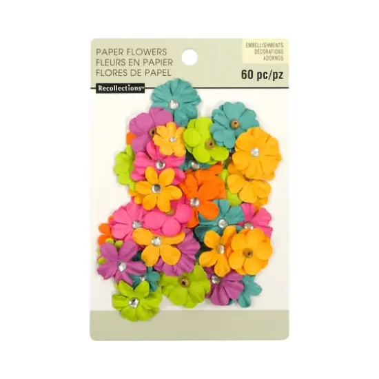 Bright Mini Paper Flower Embellishments By Recollections&trade; {1}