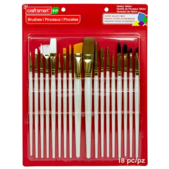 Variety Taklon Brush Super Value Pack by Craft Smart&reg; {1}