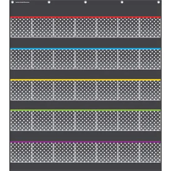 Black Polka Dots Storage Pocket Chart {1}