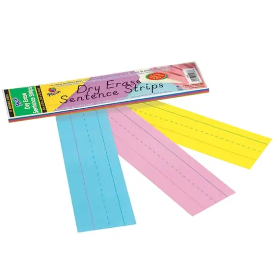 Assorted Colors Dry-Erase Sentence Strips, 3" x 12", 6 Packs {1}
