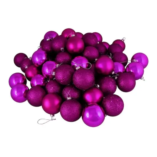 32ct Shatterproof 3.25” 4-Finish Ball Ornament, Light Magenta {1}
