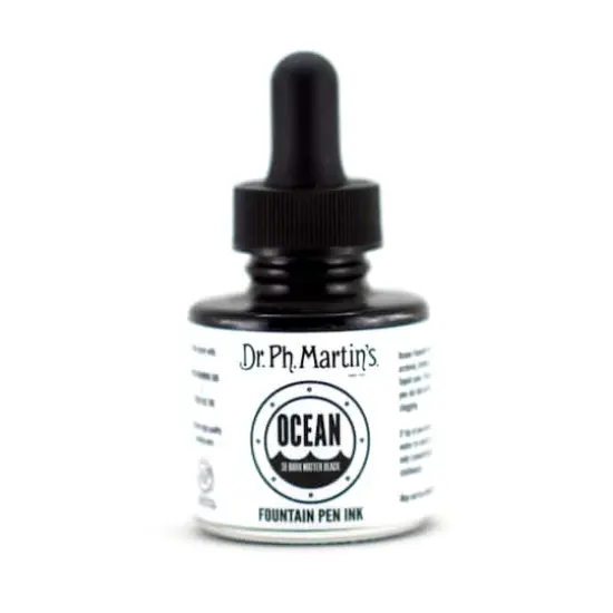 Dr. Ph. Martin's&reg; Ocean Fountain Pen Ink 3E Dark Matter Black {1}