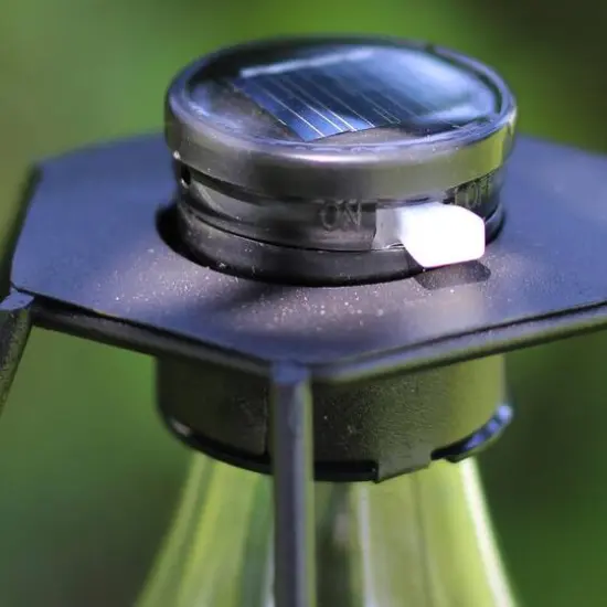 8.75" Black Diamond Solar Powered LED Patio Lantern {4}