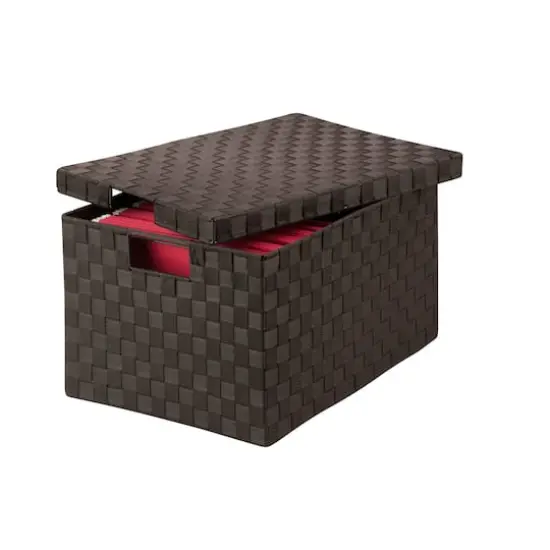 Honey Can Do Espresso Large Woven File Box {4}