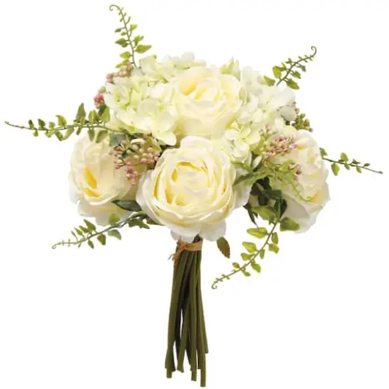 White & Green Peony Rose & Sweetpea Bouquet {1}