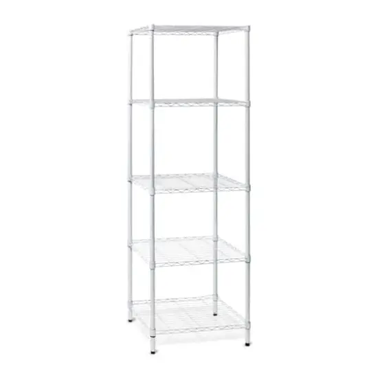 Honey Can Do 5-Tier White Storage Shelves, 250 lbs. Capacity {1}