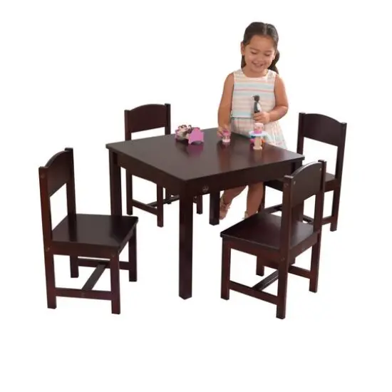 KidKraft Espresso Farmhouse Table & 4 Chair Set {3}