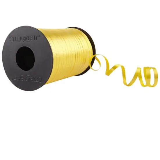 500yd. Textured Curling Ribbon by Celebrate It&trade; Yellow {4}
