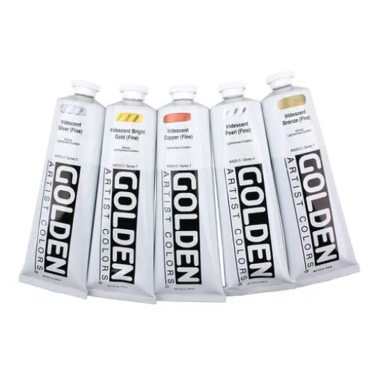 Golden® Heavy Body Iridescent Acrylics, 5oz. Iridescent Stainless Steel (Coarse) {3}