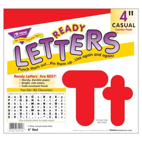 Trend Enterprises&reg; 4" Casual Combination Ready Letters&reg;, 6 Packs Apple Red {1}