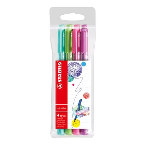 Stabilo&reg; PointMax Bright 4 Color Pen Wallet Set {1}
