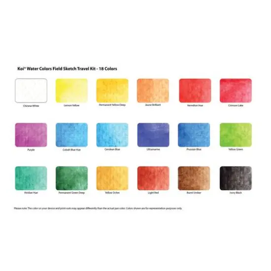 Koi Water Colors&trade; Pocket Field Sketch Box, 18 Colors {3}