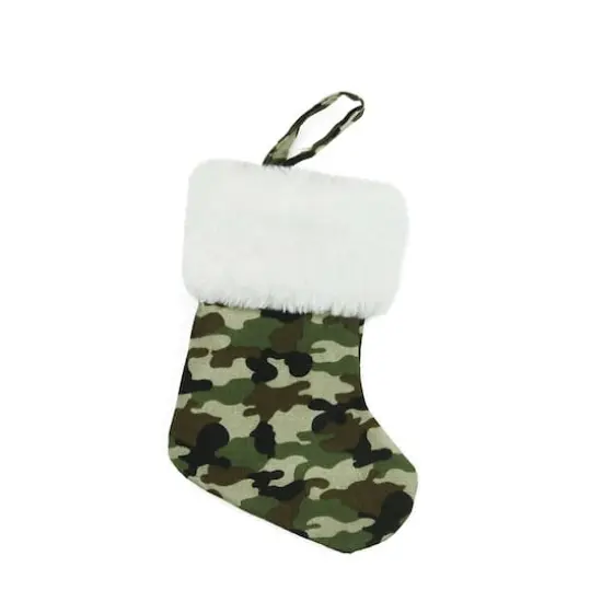 7" Camouflage Mini Christmas Stocking {1}