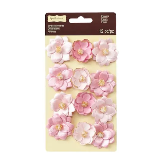 Gold Tipped Pink Flower Embellishments by Recollections™ Signature™ {1}