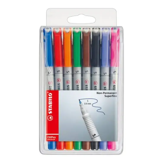 Stabilo&reg; Water-Soluble Superfine OH Pen 8 Color Set {1}