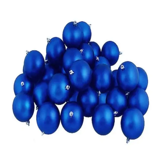 32ct Shatterproof 3.25" Matte Ball Ornaments, Blue {1}