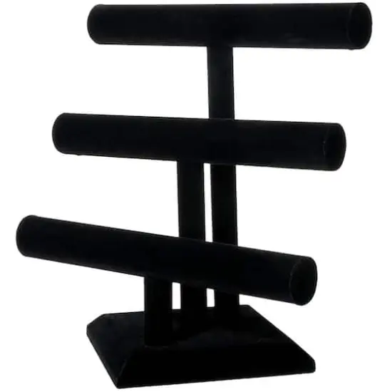 12" Triple Bar Black Velvet Jewelry Stand by Bead Landing&trade; {1}