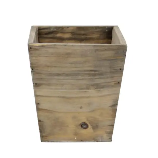 6.5" Country Rustic Natural Wood Storage Bin {1}