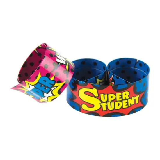Superhero Super Student Slap Bracelets, 6 Packs {1}