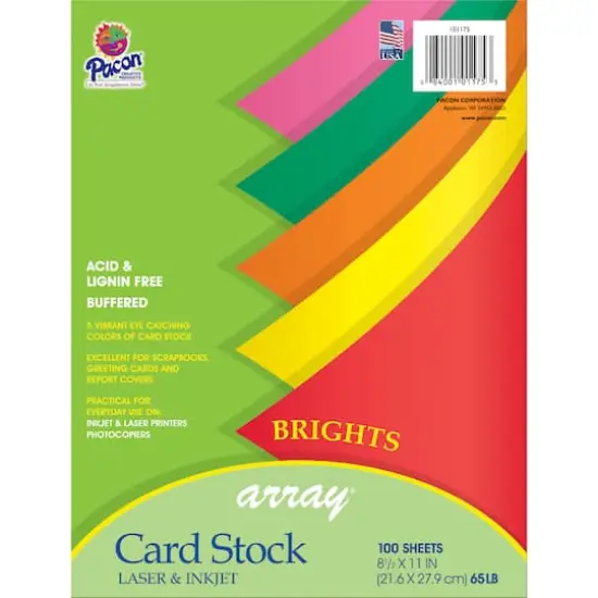 Array&reg; Bright Colors Card Stock, 100 Sheets {1}