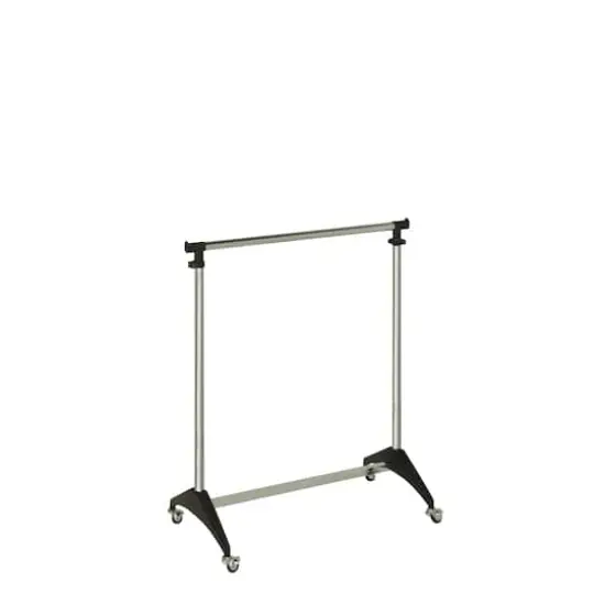 Honey Can Do Chrome Adjustable Modern Rolling Garment Rack {3}