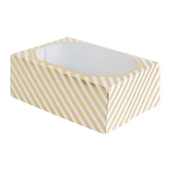 Gold & White Striped Treat Boxes By Celebrate It&reg; {1}