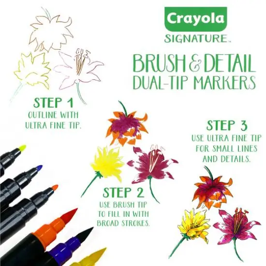 Crayola&reg; Signature&trade; Brush & Detail Dual-Tip Markers {4}