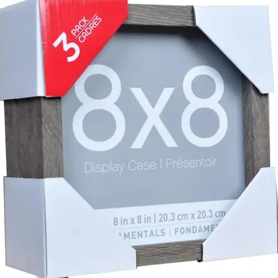 3 Pack Fundamentals 8" x 8" Gray Shadow Boxes by Studio D&eacute;cor&reg; {3}