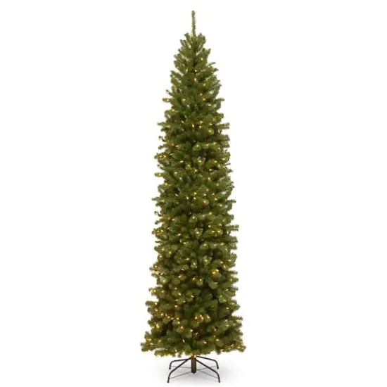 10 ft. Pre-lit North Valley Spruce Pencil Artificial Christmas Tree, Clear Lights {1}
