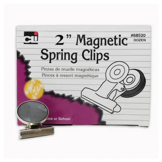 Charles Leonard Magnetic Spring Clips, 3 Boxes of 12 {1}