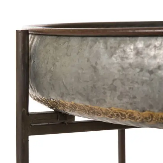 Glitzhome&reg; Round Metal Industrial Storage Shelf {5}