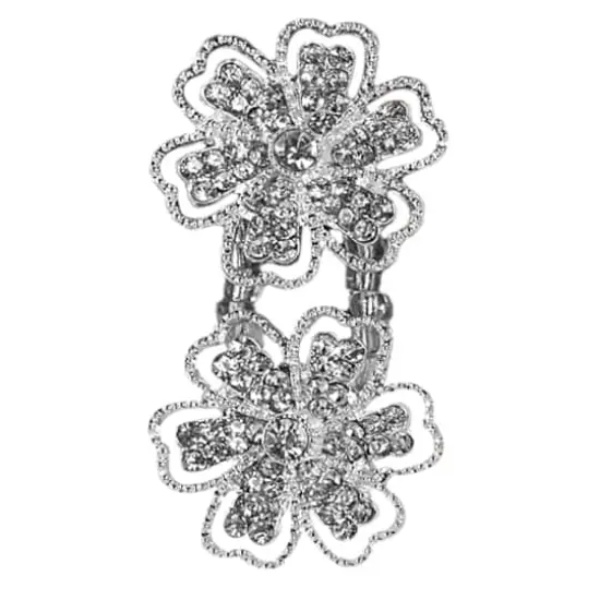 Rhinestone Flower Metal Sliders, 25mm by Bead Landing&trade; {1}