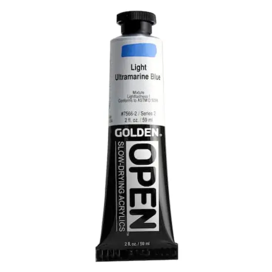 Golden&reg; OPEN&trade; Slow-Drying Acrylics, 2oz. Light Ultramarine Blue {1}