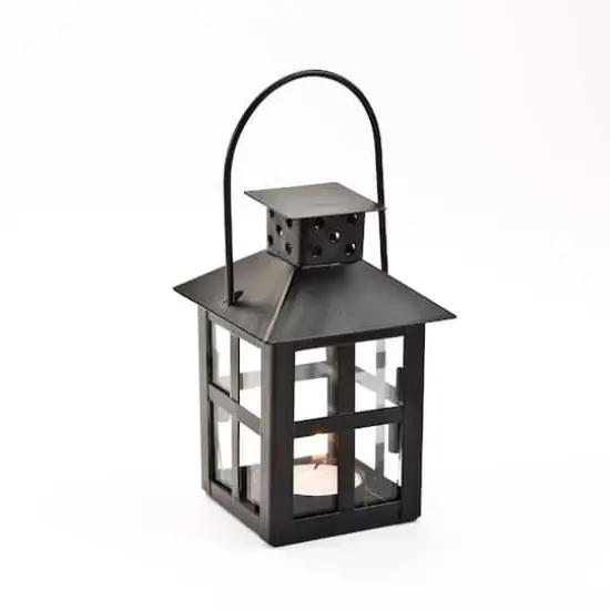 Kate Aspen&reg; 4.7" Black Lantern with Soy Tea Light, 6ct. {1}