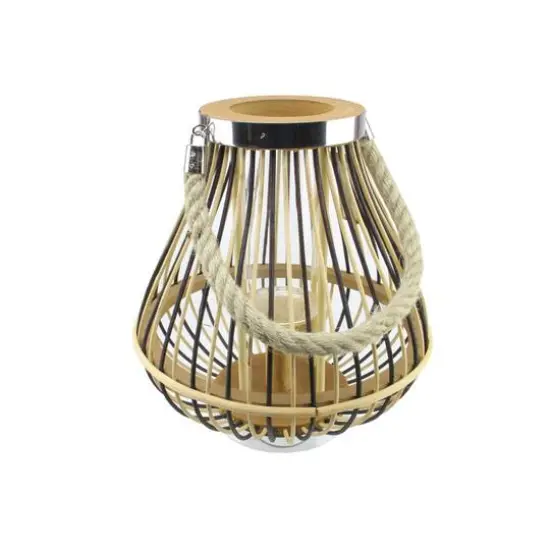Rustic Chic Pear Shaped Rattan Candle Holder Lantern with Handle {1}
